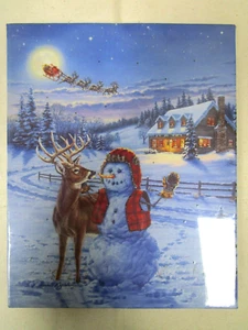 Winter Lane Fiber Optic Snowman Canvas 10x8 Multicolor Illuminated NEW - Picture 1 of 4