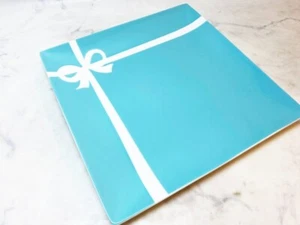 TIFFANY & Co Square Plate Ribbon Blue Box White With Tableware 9.4in/24cm - Picture 1 of 8