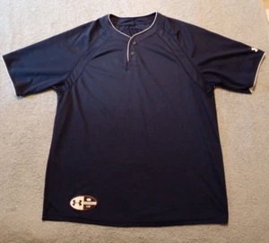 Herren Under Armour blau 2 Knopf SS Baseball Training Trikot Gr. Large - NEUWERTIG - Bild 1 von 5