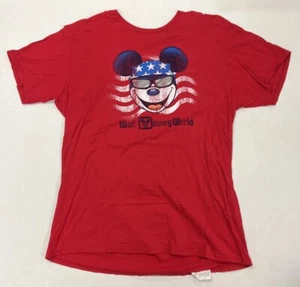 Camiseta Patriótica Mickey Mouse Parques Walt Disney World XL Roja Motociclista - Imagen 1 de 5