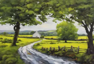 Englische Landschaft Acrylmalerei II Kunstdruck - Bild 1 von 1