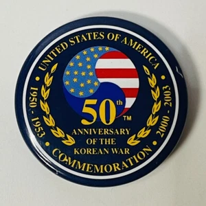 Vintage Korean War 50th Anniversary US Commemorative Military Button Pin - Picture 1 of 4