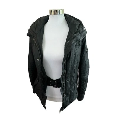 Burberry Woman Black Nova Check Nylon Puffer Jacket Full Zip coat Medium READ - Image 1 of 4