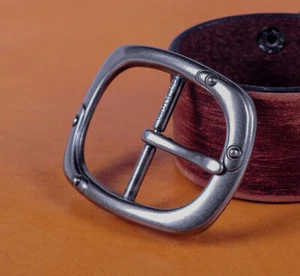 Heavy Wide Silver Center Bar Replacement Men's Belt Buckle Fits 40mm Belts Strap - Picture 1 of 11