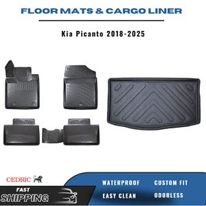 Car Floor Mats & Trunk Cargo Liner for Kia Picanto 2018-2025 3D TPE FULL Set - Bild 1 von 17