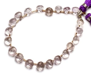 Natural Amethyst Gemstone 6 to 7 mm Size Faceted Onion Shape Beads 7" Strand - Picture 1 of 5