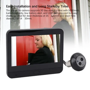 Digital Door Viewer Camera 4.3in Color Screen 2 Way Talk Night 1080P Fit - Picture 1 of 24