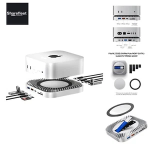 Station d'accueil Mac Mini M4, support aluminium et hub HDMI pour Mac Mini M4 et Pro 2024... - Photo 1/9