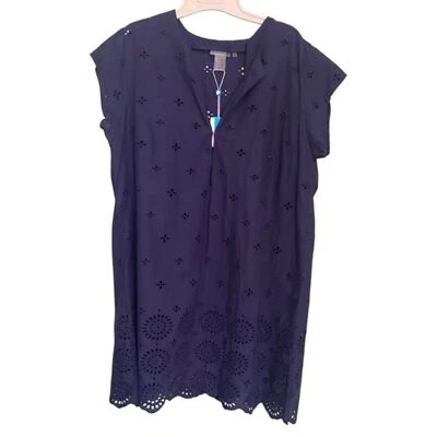 Bleu Rod Beatte Navy Eyelete Cover Up NWT Large - Imagem 1 de 4
