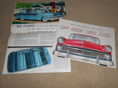 Ford 1955 folleto original/catálogo Fairlane Customline Mainline/cartel Foto 1 de 3