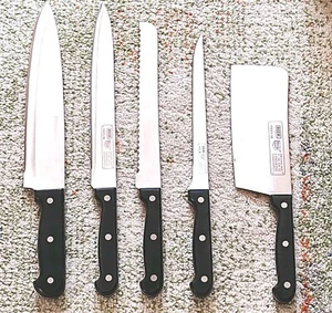 4er Set Edelstahl Messer Set + Beil / Rostfrei - Neu - - Bild 1 von 2