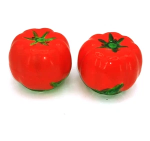 Juego de coctelera de sal y pimienta vintage de 1,5" con tema vegetal de tomate - Imagen 1 de 5