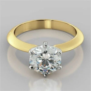 0,75 cts Certificato GIA rotondo brillante taglio diamanti Anello in 585 14K oro - Foto 1 di 4