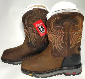 Justin Men's Commander X5 Workboot Square Steel Toe Waterproof, Size 10(EE Wide) - Picture 1 of 7