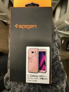 Spigen Samsung A5 (2017) Cristal Carcasa Flor Diseño Estuche Cubierta Transparente - Imagen 1 de 3