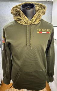 Nike Dri-Fit NFL SF 49'ers Men's Miilitary Appreciation Hoodie Size Small Brown - Picture 1 of 10