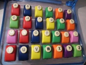 Alphabet Punch Set A-Z (26) -3/8" Letters w/ Plastic Carry Case Scrapbooking ABC - Picture 1 of 24