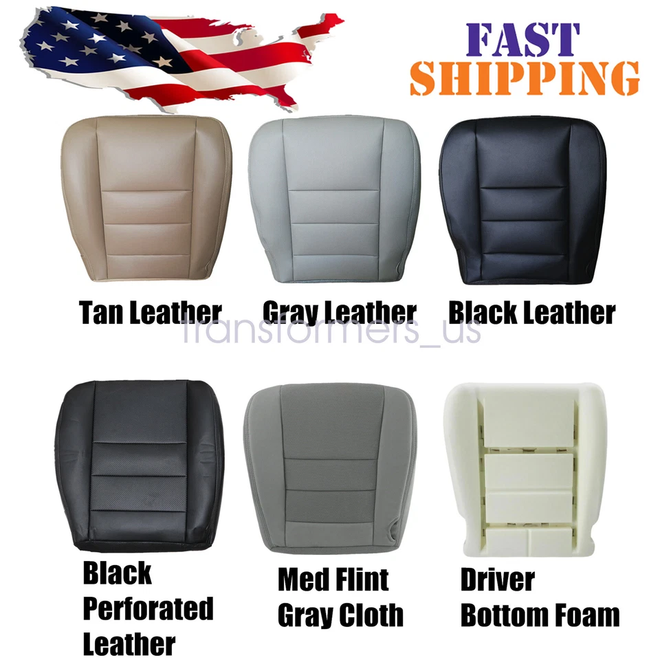 For 2002-2007 Ford F250 F350 Super Duty Lariat Front Bottom Leather Seat Cover - Image 1 of 1