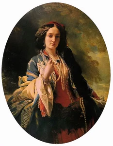 Oil franz xavier winterhalter Noble woman katarzyna branicka, countess potocka - Picture 1 of 1