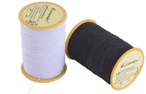 KONMAY Elastic Sewing Thread for Sewing Machine, 1100 Yards 0.5mm BlackWhite - Picture 1 of 5