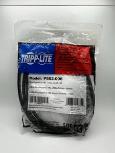 New Tripp Lite Model P582-006 Displayport to HD Cable 6 Ft - Afbeelding 1 van 2