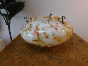 Schönes orange meliertes Glas Plaffonier - Bild 1 von 10