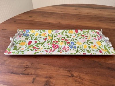 Mariposa Collection Platter Tray w/ Pewter Handles Paule Marrot Edition Melamine - Image 1 of 4