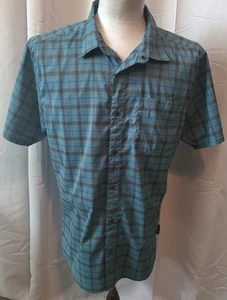 Camisa Flylow Para Hombre Grande Verde A Cuadros Frontal A Presión Manga Corta Elastizada 0013-1800 - Imagen 1 de 10