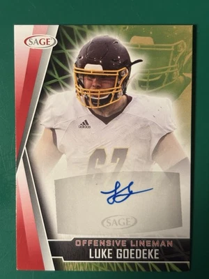 2022 Sage Luke Goedeke RC AUTO Red #A-LG2 Tampa Bay Buccaneers 🔥🔥 - Image 1 of 2