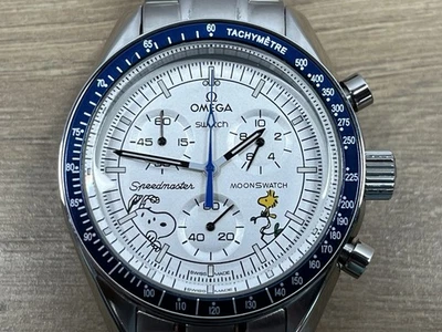 ⏱️ OMEGA X Swatch Speedmaster MoonSwatch Blue Bezel Moon Phase Metal Steel Mod - Image 1 of 4