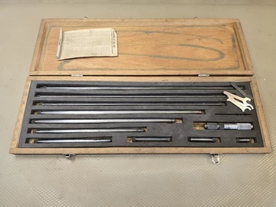 Mitutoyo 139-202 Inside Micrometer Set 4" - 40" Mic Head Travel 1" + Wooden Case - Image 1 of 4
