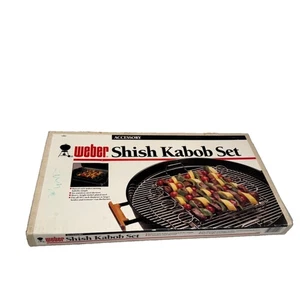 Vintage 1989 Weber Grills Shish Kabob Accessory Kit #2501 Nickel Plated Steel- - Picture 1 of 18