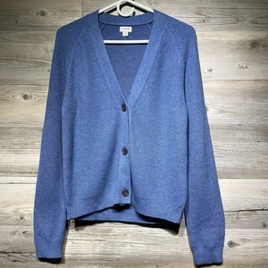 J Crew Strickjacke Pullover weiche Baumwollmischung Damen klein blau adrett Academia " - Bild 1 von 8