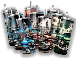 Lowrider Coche 20 OZ VASO ACERO INOXIDABLE + TAPA/PAJITA - Imagen 1 de 31