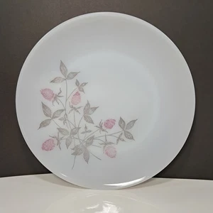 Federal Glas Rosa Kleeblatt Essteller 9 7/8" Hitzefest, USA 1950-60er Jahre - Bild 1 von 6