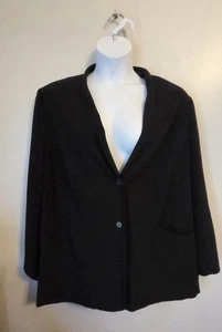 Black Maggie Barnes Basic Black Blazer Jacket 28 W - Picture 1 of 3