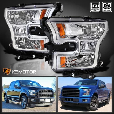 Fits 2015-2017 Ford F150 F-150 Replacement Headlights Headlamps Left+Right 15-17 - Image 1 of 4