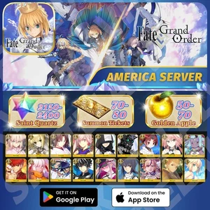 Fate Grand Order| 2150+ Saint Quartz | 70+ Summon Tickers |50+ Golden Apple | US - Picture 1 of 1