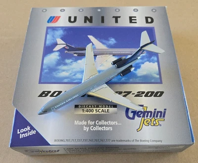1:400 Boeing 727-200 United Airlines N7291U Battleship Grey Gemini Jets - Image 1 of 4