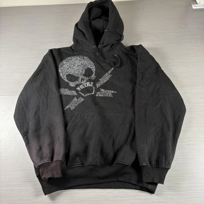 Fatal Clothing Hoodie Mens Small Rhinestone Skull Lightning Graphic Pullover - Image 1 of 4