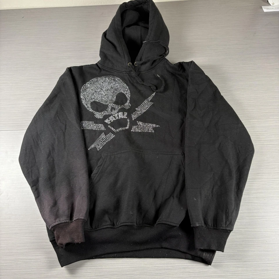 Fatal одежды толстовка с капюшоном мужской маленький со стразами череп молнии графический пуловер - Изображение 1 из 4