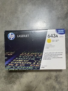 GENUINE HP Q5952A 643A Yellow Toner Cartridge Color LaserJet 4700 - Brand New - Photo 1/6