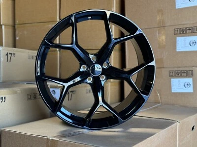 22x10 WHEELS FOR AUDI A7 S7 RS6 A8 SQ5 Q7 Q8 SRQ7 RSQ8 ETRON 22" BLACK RIMS SET - Image 1 of 4