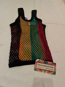 CHILD KIDS RASTA RED YELLOW GREEN & BLACK BINDING STRING/MESH VEST ROOTS CULTURE - Picture 1 of 4