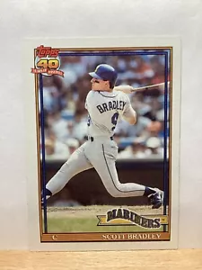 Topps 1991 Baseball Card: Scott Bradley, Seattle Mariners - Card #38 - Picture 1 of 2