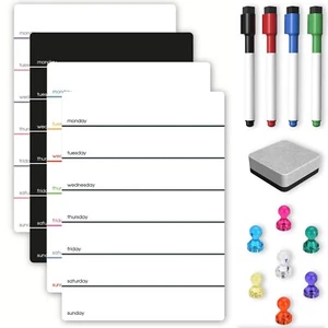 Magnetic Weekly Planner, Whiteboard Memo Board for Kitchen/Office, Dry Erase Pen - Picture 1 of 47