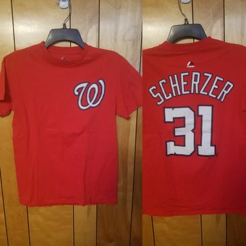 Washington Nationals Shirt SMALL Lot x2 Short Sleeve Majestic SOTO SCHERZER B2 Cover