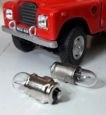 2W 12V Clear Filament Bulbs x2 Warning Lamps Smiths Gauges LLB281 GLB281 BA7s - Image 1 of 2