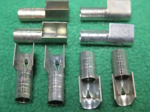 10 VINTAGE STRAIGHT 180° STEEL SPARK PLUG 7MM WIRE TERMINAL END CRIMP ON SNAP-ON - Imagen 1 de 1