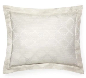 Sferra Valenta Sham Boudoir Beige Cotton Linen Sateen Blend Italy New - Picture 1 of 2